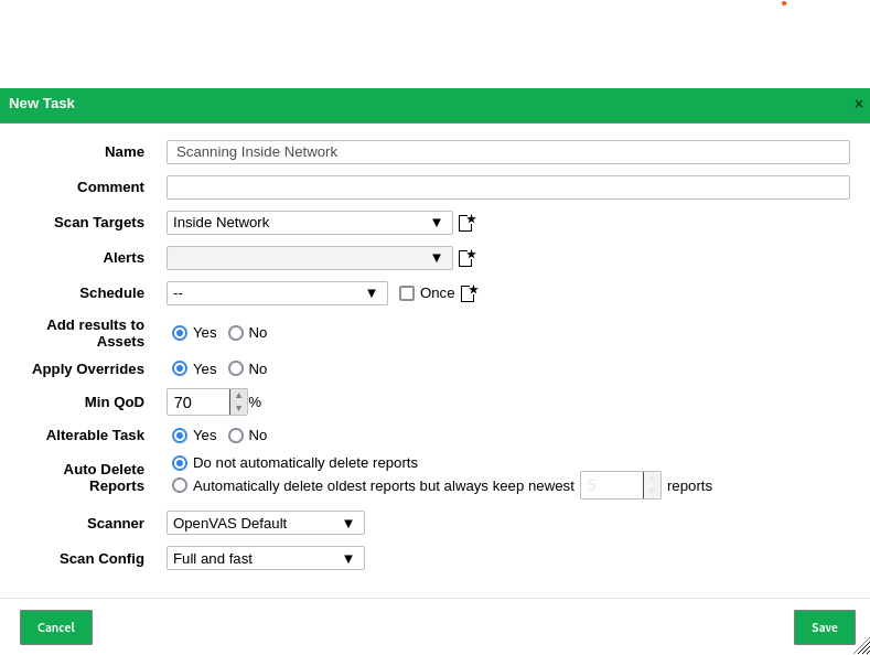 OpenVAS Scan Task Configuration