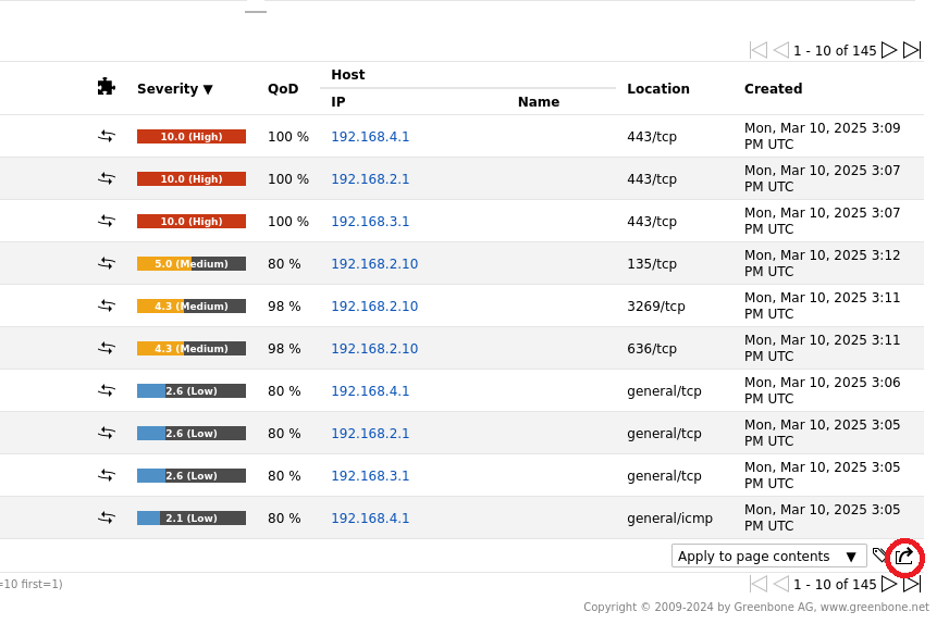 OpenVAS Export Process