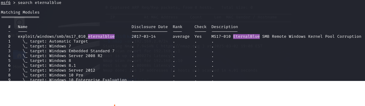 Metasploit DoublePulsar Exploit Info